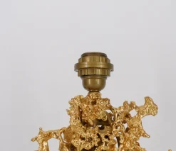 Hot Pamono Hollywood Regency Table Lamp Base in Bronze and Quartz by Claude Victor Boeltz, 1980s