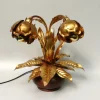 Online Pamono Hollywood Regency Table Lamp Lily of the Valley in Metal Gold Leaf & Oak, 1970s