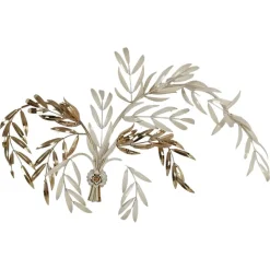 Hot Pamono Hollywood Regency Wall Light Sconce in White & Gilt Metal Leaf by Hans Kögl, 1970s