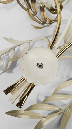 Hot Pamono Hollywood Regency Wall Light Sconce in White & Gilt Metal Leaf by Hans Kögl, 1970s