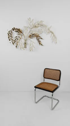 Hot Pamono Hollywood Regency Wall Light Sconce in White & Gilt Metal Leaf by Hans Kögl, 1970s