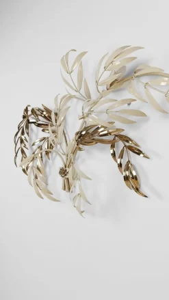 Hot Pamono Hollywood Regency Wall Light Sconce in White & Gilt Metal Leaf by Hans Kögl, 1970s