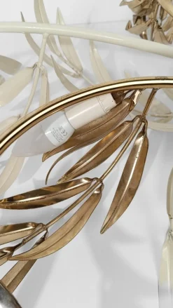 Hot Pamono Hollywood Regency Wall Light Sconce in White & Gilt Metal Leaf by Hans Kögl, 1970s