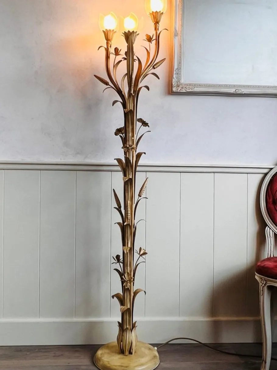 Best Pamono Hollywood Regency Wheat Sheaf Floor Lamp