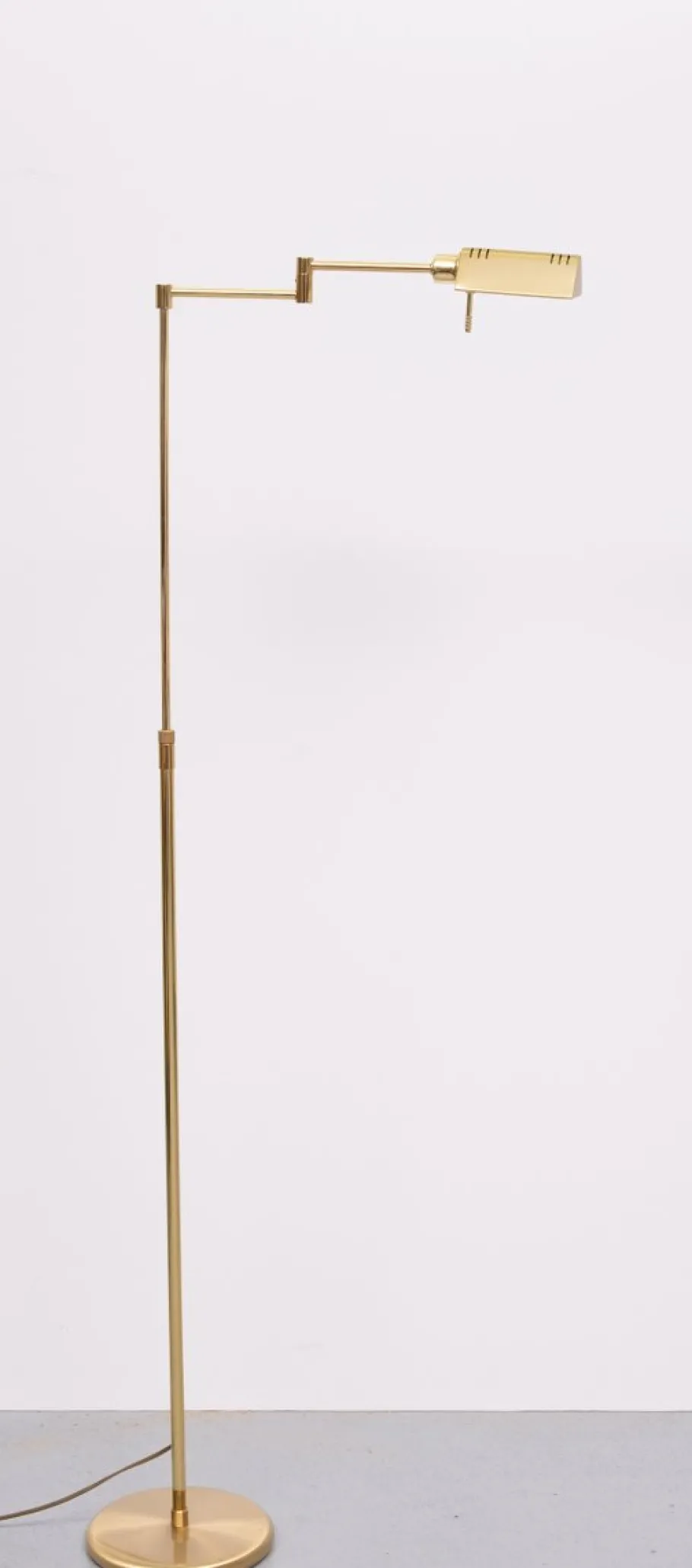 New Pamono Holtkoetter Brass Swing Arm Floor Lamp, Germany, 1980s