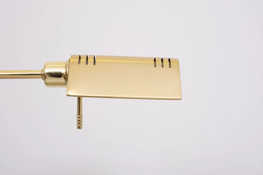 New Pamono Holtkoetter Brass Swing Arm Floor Lamp, Germany, 1980s