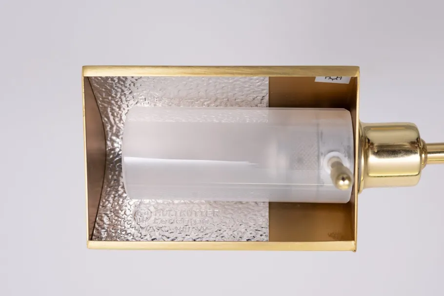 New Pamono Holtkoetter Brass Swing Arm Floor Lamp, Germany, 1980s