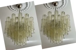 Discount Pamono Honey Murano Glass Chandeliers, Set of 2