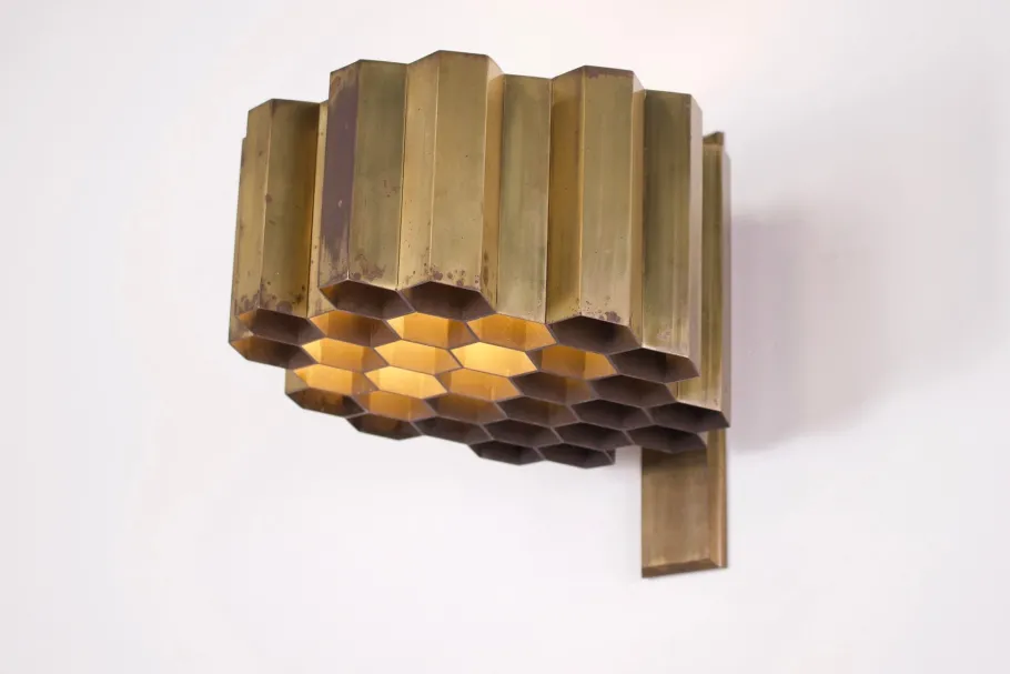 New Pamono Honeycomb Wall Lamp by Jules Wabbes, 1950s