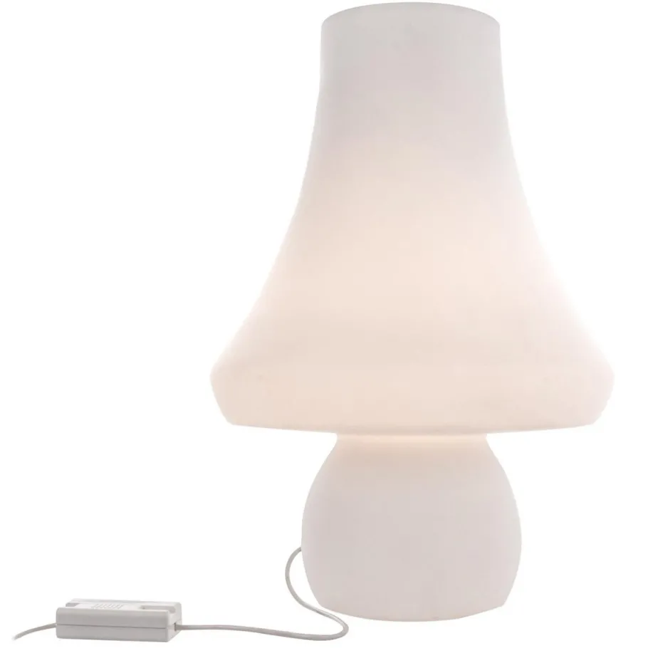 Online Pamono Huge Mushroom Table Lamp in White Murano Glass from De Majo, 1960s