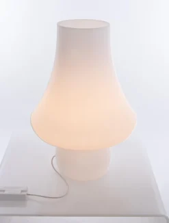 Online Pamono Huge Mushroom Table Lamp in White Murano Glass from De Majo, 1960s