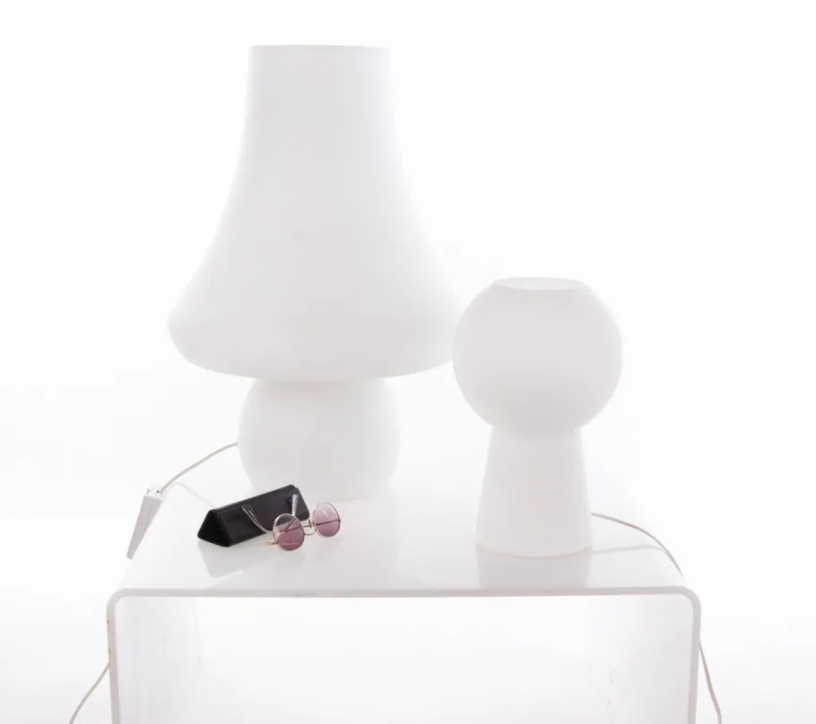 Online Pamono Huge Mushroom Table Lamp in White Murano Glass from De Majo, 1960s