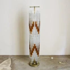 Pamono Ice & Orange Murano Glass Floor Lamp by Albano Poli for the Poliarte