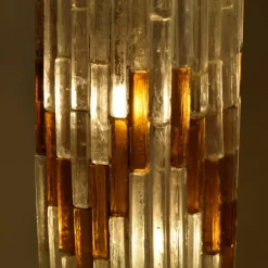 Pamono Ice & Orange Murano Glass Floor Lamp by Albano Poli for the Poliarte