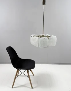 Clearance Pamono Ice Glass Bernstein Ceiling Lamp by J. T. Kalmar for Kalmar Franken, Austria, 1960s