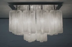 Hot Pamono Ice Glass Ceiling Lamp from Kalmar Franken Kg, 1960s