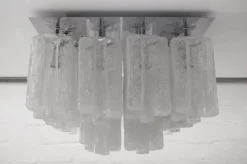 Hot Pamono Ice Glass Ceiling Lamp from Kalmar Franken Kg, 1960s