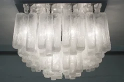 Hot Pamono Ice Glass Ceiling Lamp from Kalmar Franken Kg, 1960s