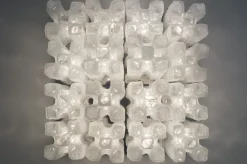 Hot Pamono Ice Glass Ceiling Lamp from Kalmar Franken Kg, 1960s