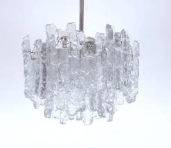 Hot Pamono Ice Glass Chandelier by J. T. Kalmar for Kalmar Franken KG, 1960s