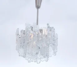 Hot Pamono Ice Glass Chandelier by J. T. Kalmar for Kalmar Franken KG, 1960s