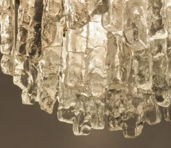 Hot Pamono Ice Glass Chandelier by J. T. Kalmar for Kalmar Franken KG, 1960s