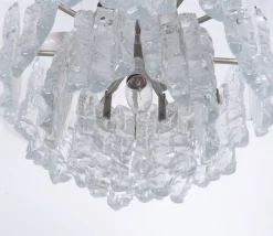 Hot Pamono Ice Glass Chandelier by J. T. Kalmar for Kalmar Franken KG, 1960s