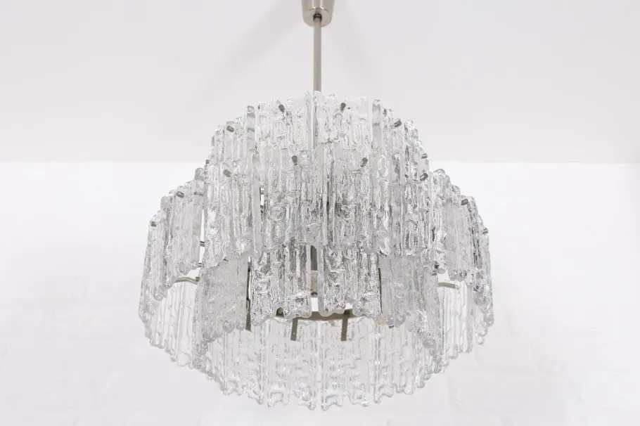Best Pamono Ice Glass Chandelier by J. T. Kalmar
