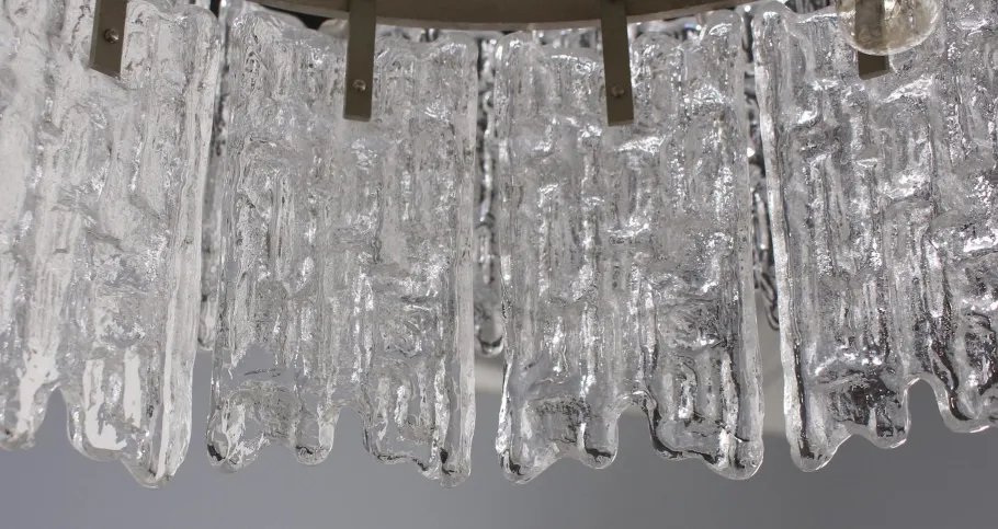 Best Pamono Ice Glass Chandelier by J. T. Kalmar