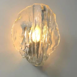 New Pamono Ice Glass Wall Lights by J. T. Kalmar for Kalmar Franken KG, 1970s, Set of 2