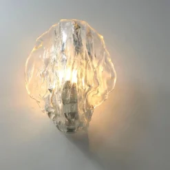 New Pamono Ice Glass Wall Lights by J. T. Kalmar for Kalmar Franken KG, 1970s, Set of 2