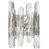 Hot Pamono Ice Glass Wall Sconce from Kalmar, Austria, 1960s