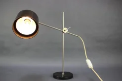 Pamono Industrial Adjustable Black Bakelite Table Lamp, Former Czechoslovakia, 1970s