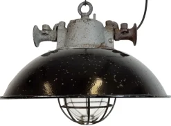 Online Pamono Industrial Black Enamel and Cast Iron Cage Pendant Light from Elektrosvit, 1960s
