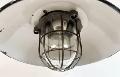 Online Pamono Industrial Black Enamel and Cast Iron Cage Pendant Light from Elektrosvit, 1960s