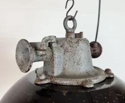 Online Pamono Industrial Black Enamel and Cast Iron Cage Pendant Light from Elektrosvit, 1960s