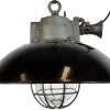 Best Pamono Industrial Black Enamel and Cast Iron Cage Pendant Light from Elektrosvit, 1960s
