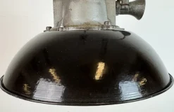 Best Pamono Industrial Black Enamel and Cast Iron Cage Pendant Light from Elektrosvit, 1960s