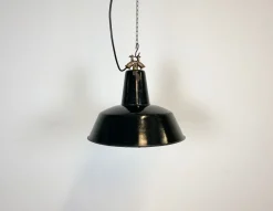Online Pamono Industrial Black Enamel Factory Pendant Lamp, 1930s