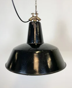 Online Pamono Industrial Black Enamel Factory Pendant Lamp, 1930s