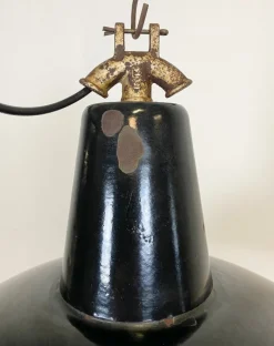 Online Pamono Industrial Black Enamel Factory Pendant Lamp, 1930s
