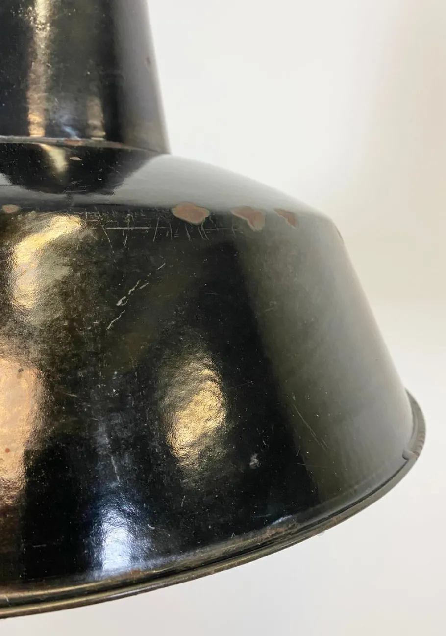 Online Pamono Industrial Black Enamel Factory Pendant Lamp, 1930s