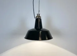 Online Pamono Industrial Black Enamel Factory Pendant Lamp, 1930s