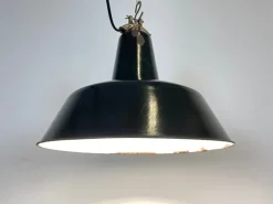 Online Pamono Industrial Black Enamel Factory Pendant Lamp, 1930s