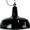 Hot Pamono Industrial Black Enamel Hanging Lamp from Reluma, 1950s