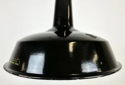 Hot Pamono Industrial Black Enamel Hanging Lamp from Reluma, 1950s