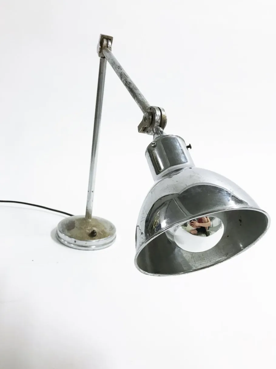Online Pamono Industrial Chrome Plated Table Lamp from AGI, 1930s