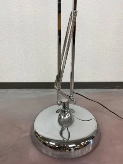 Hot Pamono Industrial Floor Chrome Lamp, 1980s