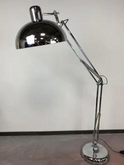 Hot Pamono Industrial Floor Chrome Lamp, 1980s