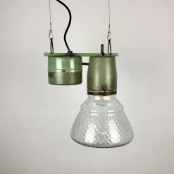 Online Pamono Industrial Glass Light from Veb Leuchtenbau, Leipzig